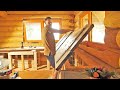 Making the Kitchen with Massive Walnut Slabs / Off Grid LOG CABIN Building (S3 Ep 21)