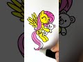 💖 Fluttershy 😻✨My Little Pony Glitter Coloring #kids #cartoon #color #art #mylittlepony #trending