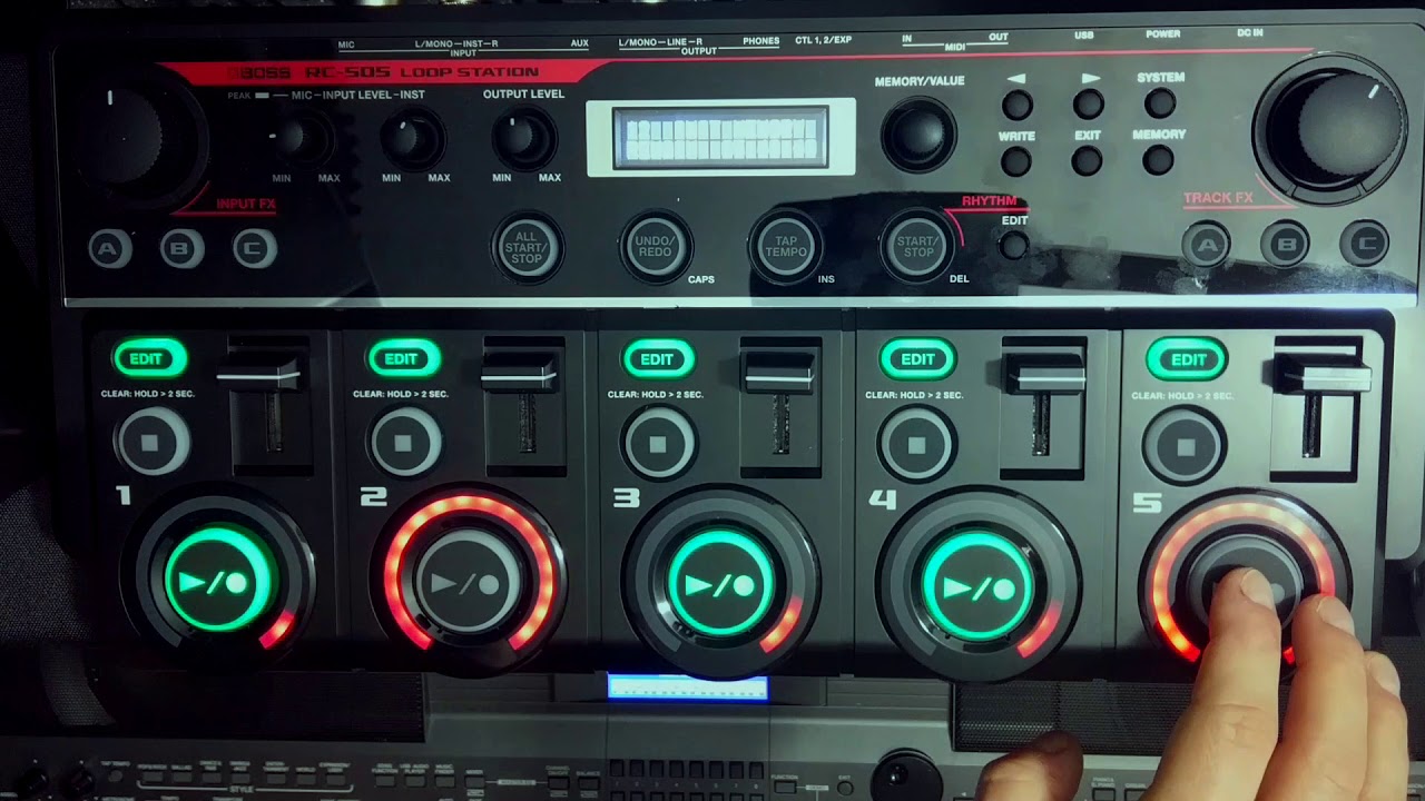 Canon in D drums - Yamaha PSR live HQ looping with Boss RC-505 - demo play - voice samples show up