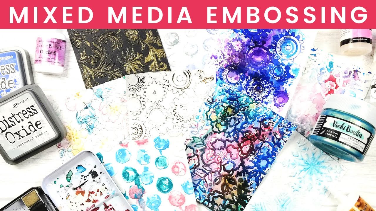 10 Ways to Add Mixed Media to Embossing Folders - YouTube