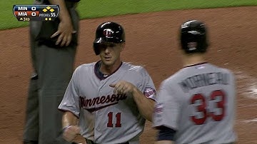 MIN@MIA: Willingham opens the scoring with RBI single