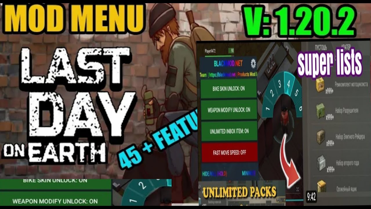 LAST DAY ON EARTH MEGA MOD MENU v1.20.2 : unlimited packs - YouTube