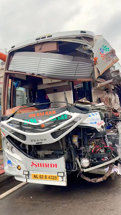 Bharathi Travel slipper￼ bus in Hyderabad accident🥺😭😭 #youtube #shorts