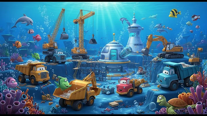 Construction Trucks Build Underwater Laboratory! 🐠 | Adventure Diggers Ocean Construction