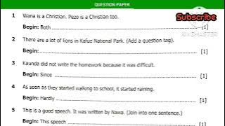 Grade 9 English paper 2-REWRITES exam revision questions and answers