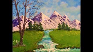 mountain step acrylic simple landscape snowy painting beginners