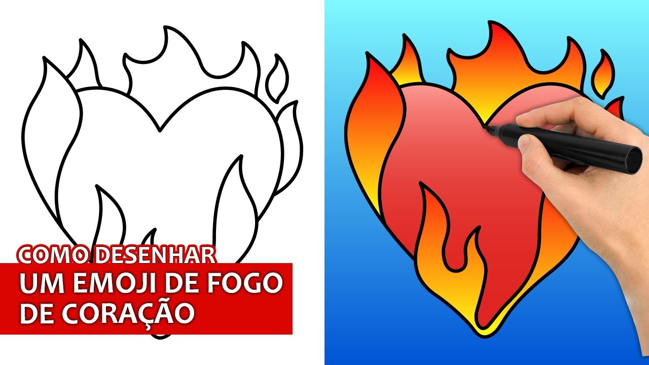 Como Desenhar Um Emoji De Fogo De Coração