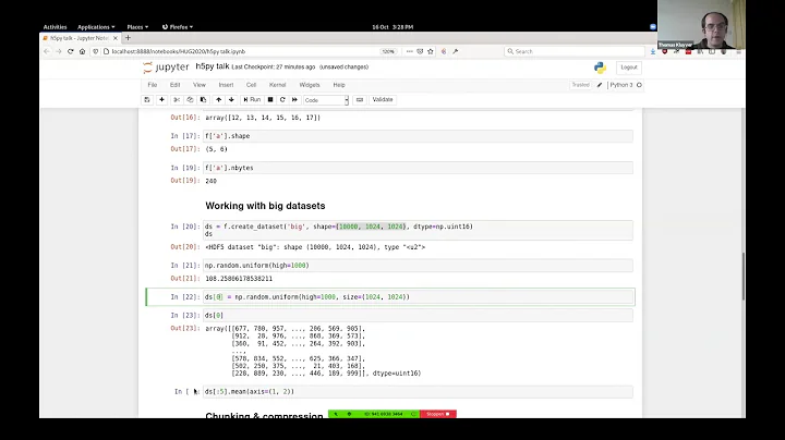 h5py: A bridge between HDF5 and Python - Thomas Kluyver (HDF5 Users Group, Day 4 - 10/16/2020)