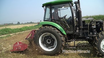 Tractor At Work: Corn Stalk Breakdown and Plough Up