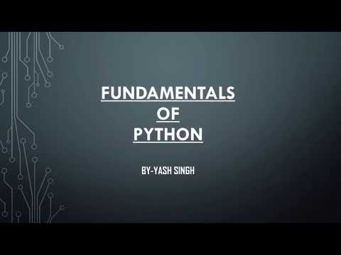 Python Basic part -1 for beginners by Yash Singh , TCE Education