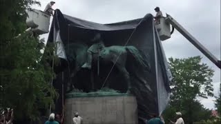Charlottesville Covers Confederate Statue In Black Material
