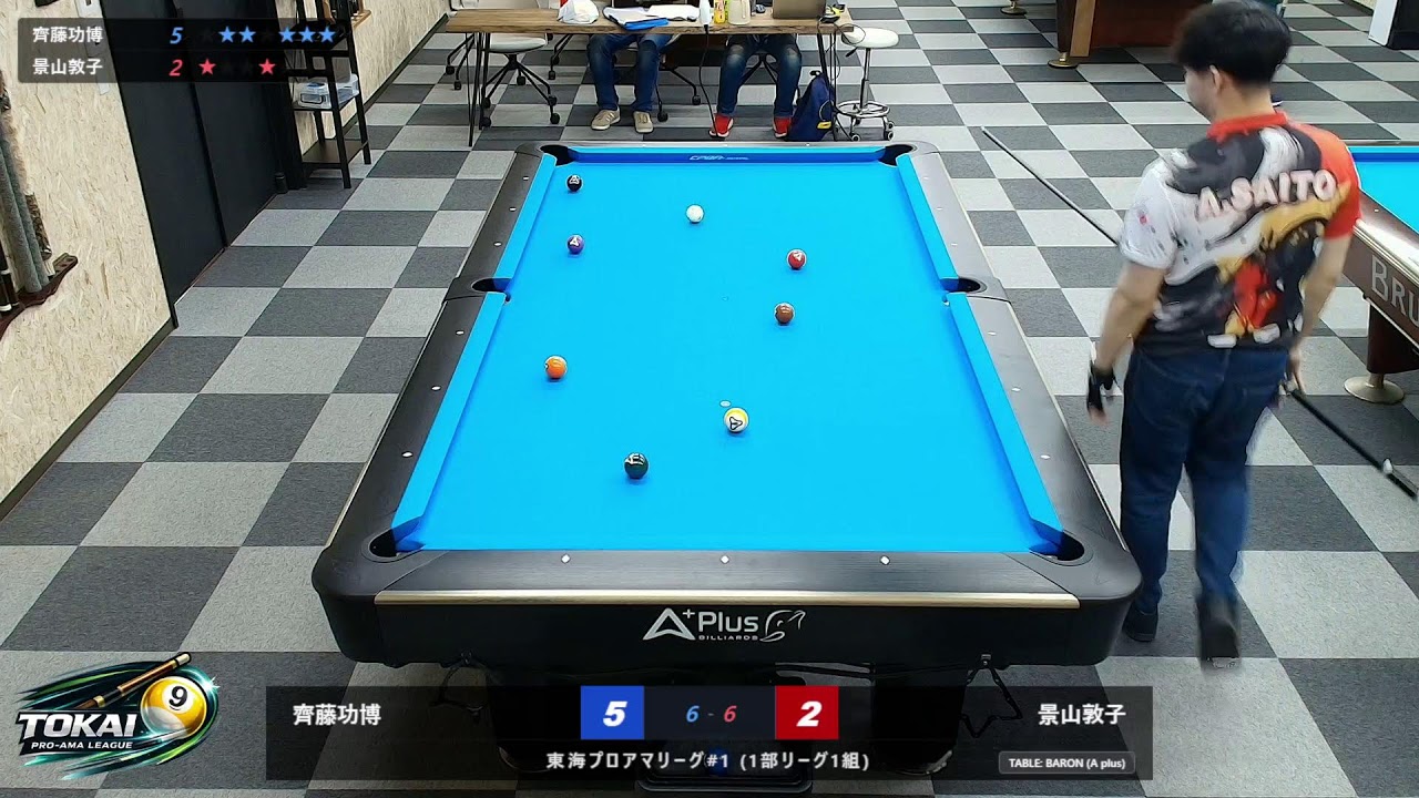 景山敦子 vs 齊藤功博 【東海プロアマリーグ】【1次リーグ】