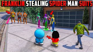 Franklin And Shinchan😱 Stealing Three Brand New Spiderman🔥 Suits in GTA 5 !😱 #gta5 #dominator_yt