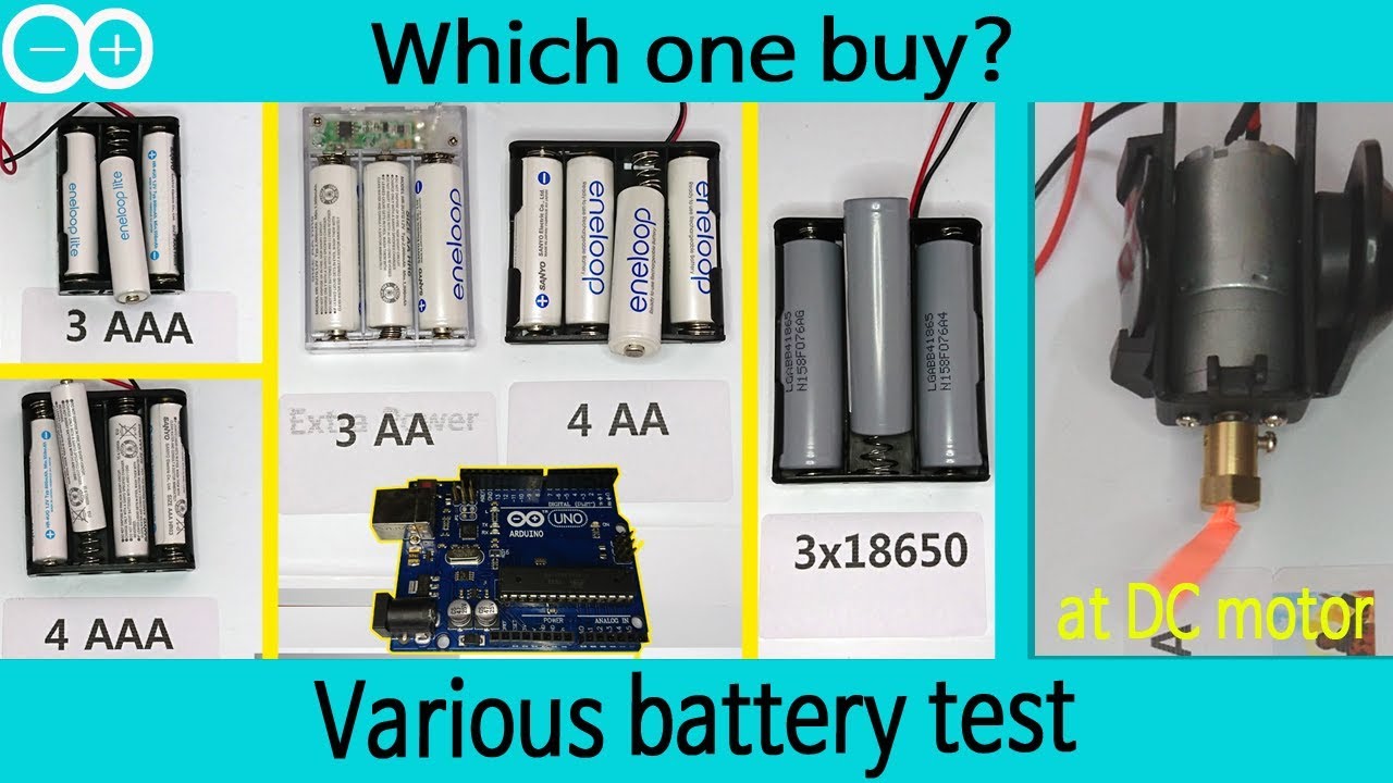 Various battery test for Arduino. from AAA to 18650. YouTube