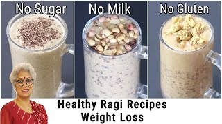 3 Healthy Ragi Recipes For Weight Loss - Finger Millet Recipes For Breakfast | Skinny Recipes