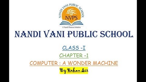 Class - 1  ||  Chapter - 1  ||  Computer : A Wonder Machine || By - Rehan sir ||