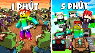 MINI GAME : ĐẤU TRƯỜNG SINH TỒN ZOMBIE ** NOOB TEAM SINH TỒN CHẾ TẠO ĐỒ VÀ CHIẾN ĐẤU TRONG MINECRAFT