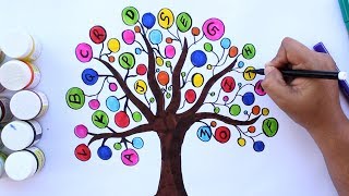How To Draw Alphabet Tree For Kids | Children To Learn Alphabet's | Educational Video For Toddlers