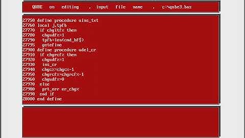 My Sinclair QL/Qxx Cross Text Editor on Intel PC as base and a Sinclair QL/QXX target machine.