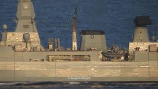 German Navy FGS Hessen with SNMG2 entering Chios Strait in east Aegean Sea.