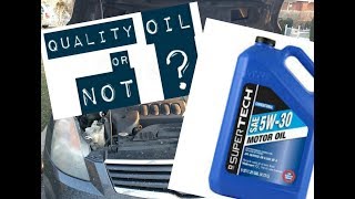 QUALITY AND ANALYSIS- Walmart Supertech Motor oil- How good is it?