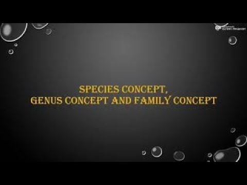 SYSTEMATICS (PART-12):SPECIES CONCEPT,GENUS CONCEPT AND FAMILY CONCEPT