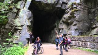 Othello Tunnels - on a bridge, seeing the Coquihalla River