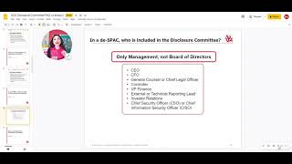 After the de-SPAC, who is on the Disclosure Committee for SOX 302