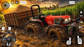 Indian Tractor Simulator | Mahindra Arjun Tractor Stuck In Mud With Overloaded Trolley 😱 screenshot 4