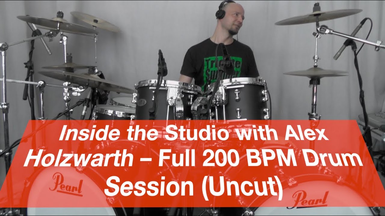Alex Holzwarth | Full Drum Tracking Session | 200 BPM | Raw Studio Footage