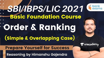 10:00 AM - SBI/IBPS/LIC 2021 | Reasoning by Himanshu Gajendra | Order & Ranking