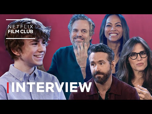 Walker Scobell Interviews Ryan Reynolds and the Cast of The Adam Project | Netflix class=