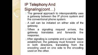 Voice and Video Over IP Update