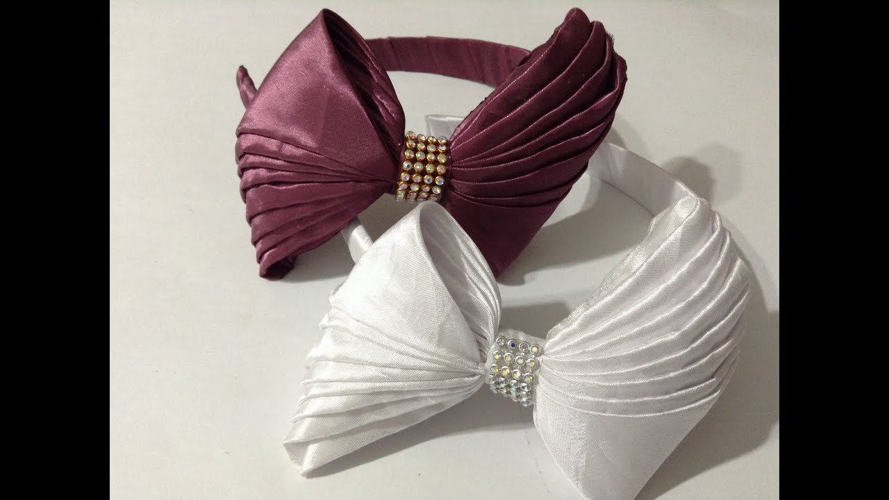 Como  forrar una Diadema  y  realizar moño con solo  tela  VIDEO No.470