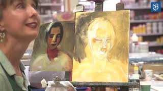 Van Beek Live Art demo met portretschilder Liesbeth van Keulen