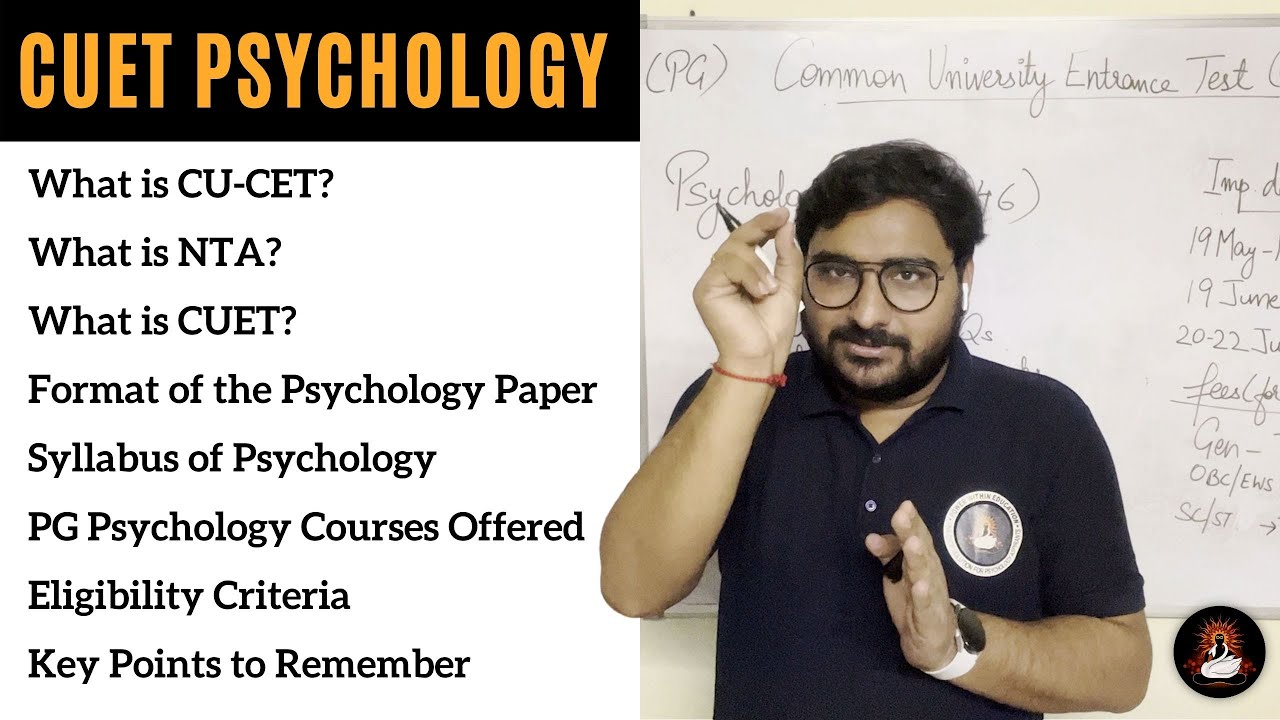 CUET MA/MSc Psychology Exam - Common University Entrance Test | Psychology Syllabus, Format, Pattern