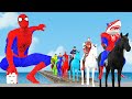 Game 5 superheroes spiderman the challenge of riding a horse across the river vs batman vs hulk