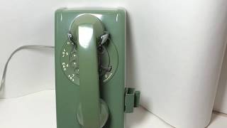Vintage Green Rotary Wall Phone Demo Video
