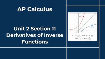 AP Calculus - Unit 2 - Section 11 - Derivatives of Inverse Functions