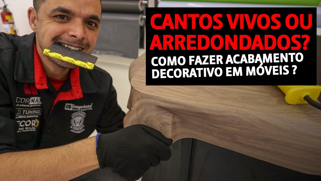 COMO FAZER ACABAMENTOS DE CANTOS PARA DECORAÇÃO | Envelopamento decorativo em móveis