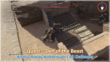 AC MIRAGE VALLEY OF MEMORY DLC | DEN OF THE BEAST - SEQUENCE REPLAY [ALL CHALLENGES]