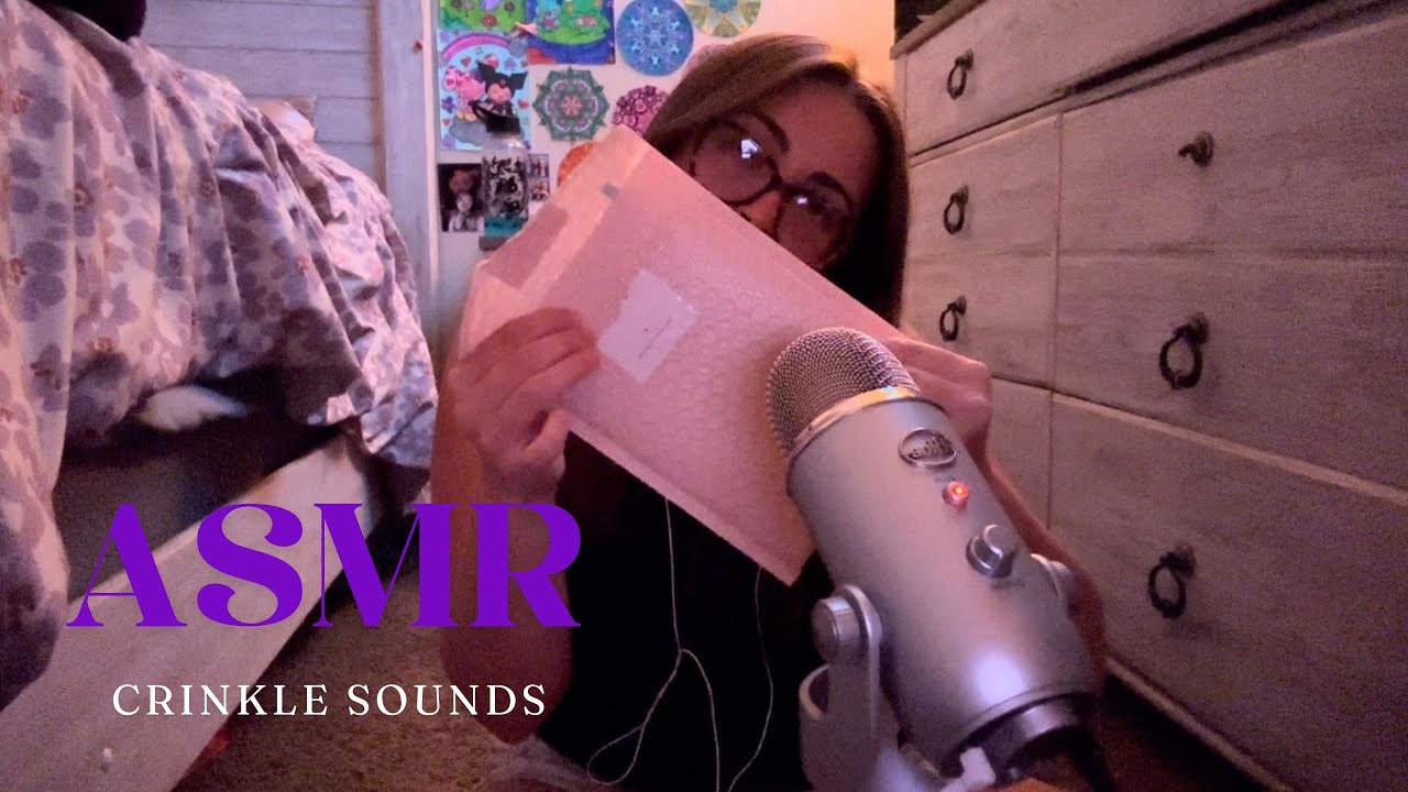 ASMR Crinkle sounds with Yummy Whispers*high intensity* - YouTube