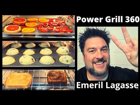 Emeril Lagasse Power Grill 360 Plus, 6-in-1 Electric Indoor Grill and Air Fryer Toaster Oven with Smokeless Technology, XL