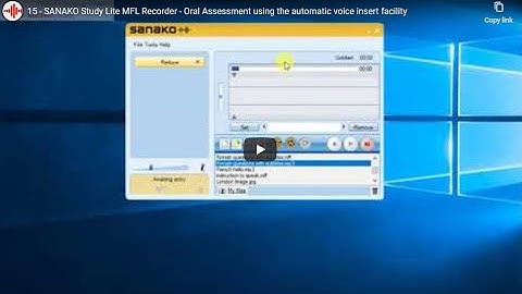 15 - SANAKO Study Lite MFL Recorder - Oral Assessment using the automatic voice insert facility