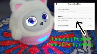 I turned off Pophies family friendly setting for a real conversation. #pophie #robot #real #chat