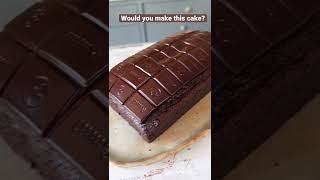 CHOCOLATE CAKE WITH 1 BAR OF CHOCOLATE ON TOP😱 WILL YOU MAKE THIS? #shorts