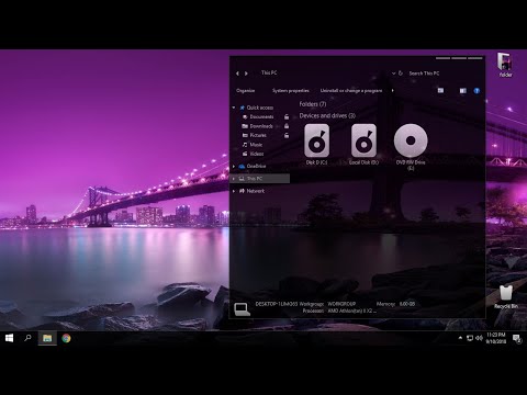 Windows 10 full black glass theme