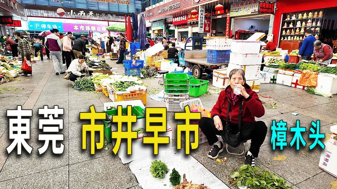 東莞當地的菜市場菜價如何？10元街頭理髮，蔬菜價格是香港的1/4，有香港人逛。穿過曾經最繁華的華富廣場地下一層，已經空空如也，來到隱藏在小巷中的雲吞老店吃一碗9元的雲吞（餛飩），再到街頭吃8元腸粉。