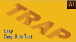 Create Deep Hole Text In Illustrator By Use 3D Effect Extrude And Bevel | Easy Illustrator Tutorial