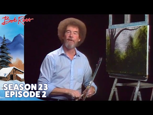 godzilla as bob ross, painting trees on a canvas on an easel - AI